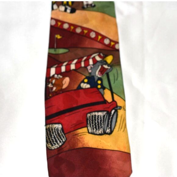 Vintage 1993 Cartoon Network Tom & Jerry Hole In 1 The Golf Game Tie - Picture 2 of 5